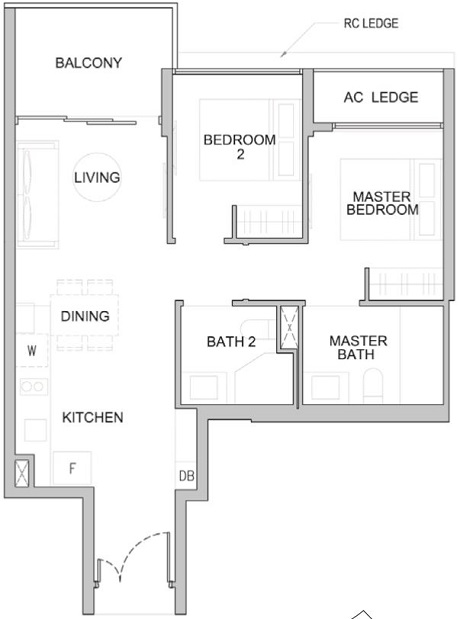 Kingsford Waterbay Floor Plan Type B2a