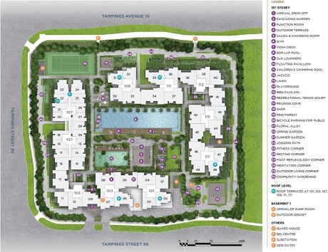 The Alps Residences Condominium Site Plan at Tampines