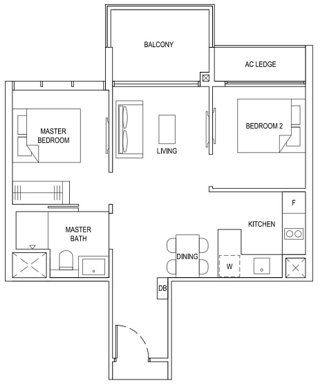 TFR Floor Plan 2 bedroom type 2C3 59_635
